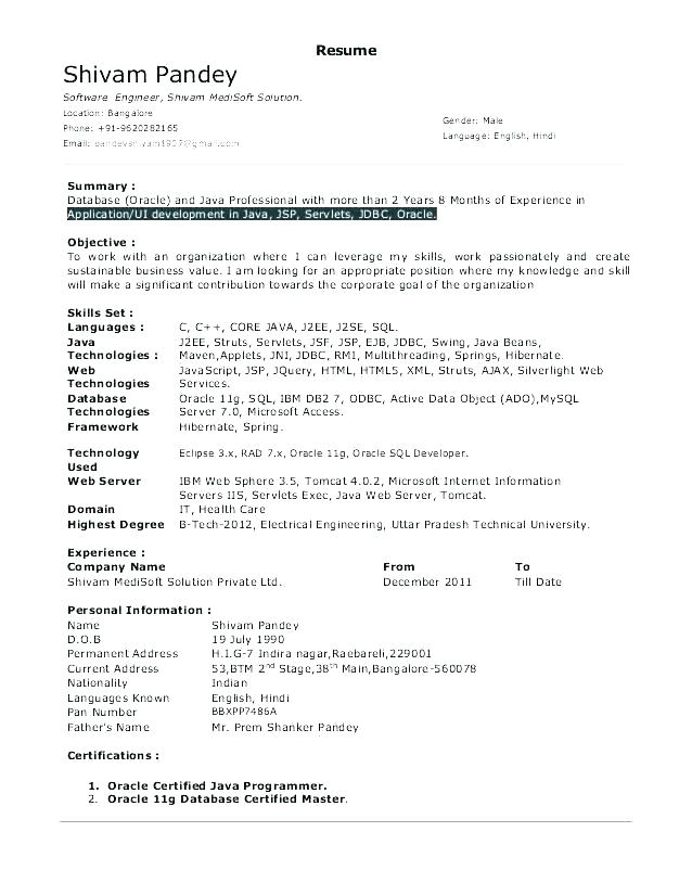 senior java developer resume sample resume templates fresher resume for java developer