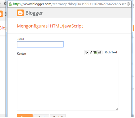 Cara menambah gadget di blog Cara menambah gadget di blog