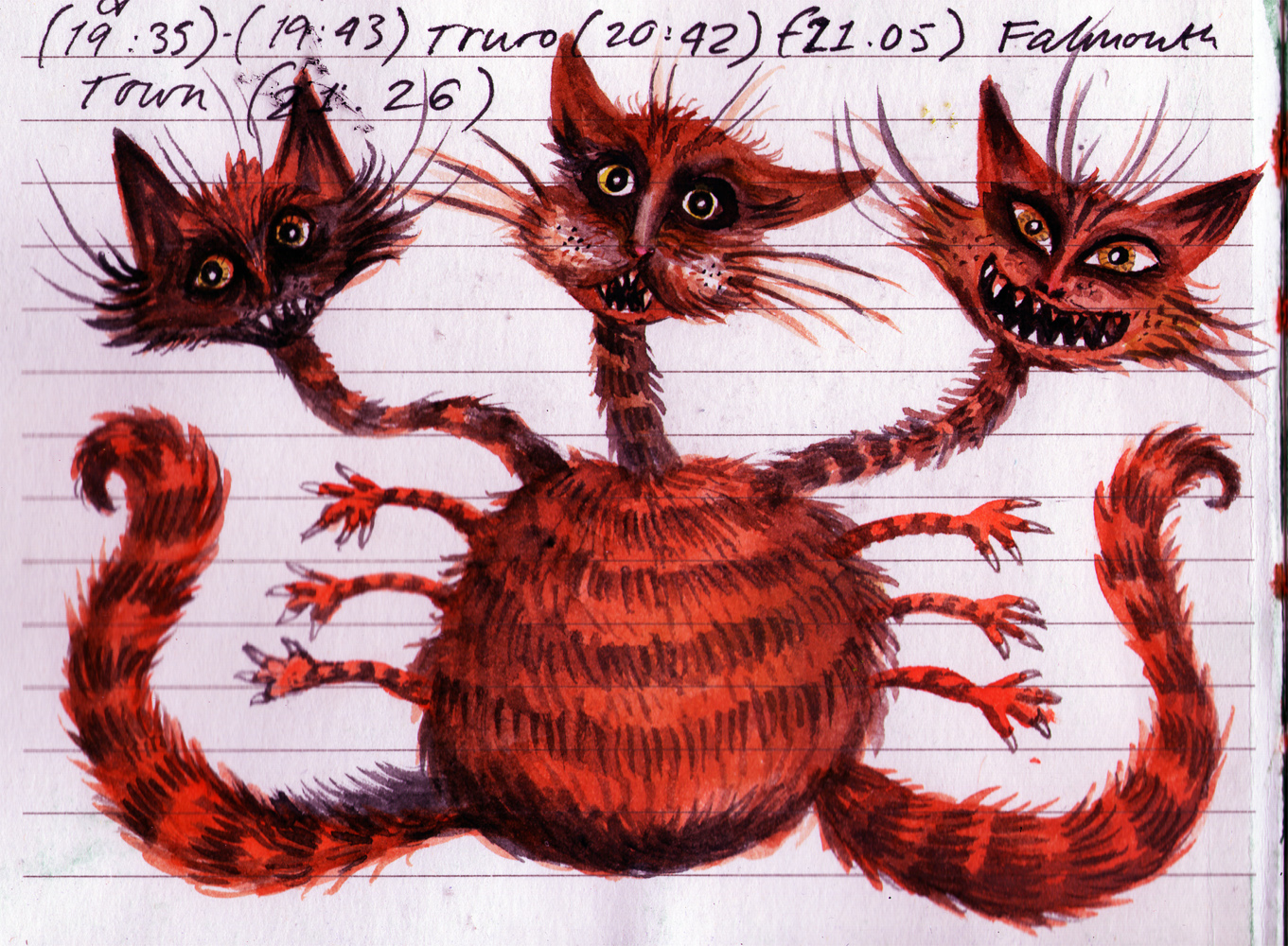 Кот с пауком рисунок