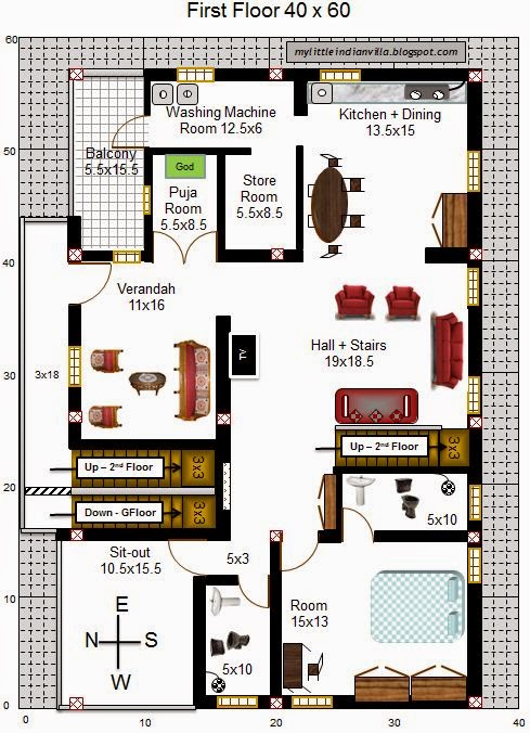 My Little Indian  Villa 32 R25 3BHK Duplex in 40x60 West 