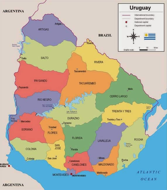 Uruguai | Mapas Geográficos do Uruguai