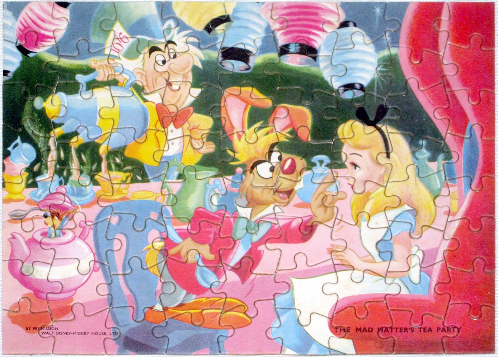 Vintage Disney Alice in Wonderland Jigsaw Puzzle Blue Box