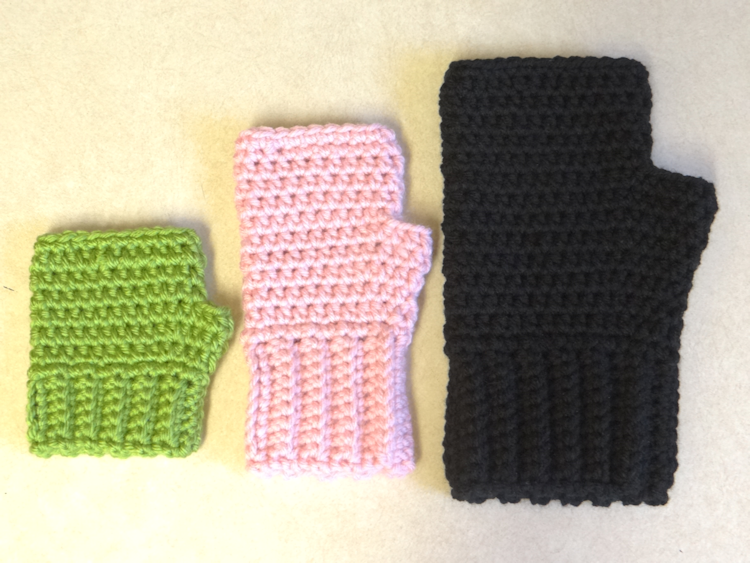 Easy Crochet Fingerless Mitten Gloves.