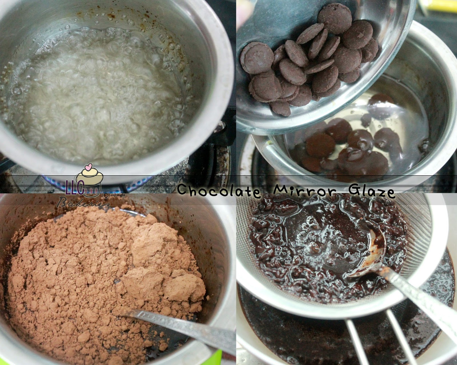 LLC Bakeries Chocolate Mirror Glaze (without heavy cream)