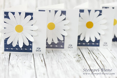 Stampinup Gänseblümchengruß; Grußkarte mit Blumen; Blumenkarte; Gänseblümchenstanze; Stemoel-Biene; Stampinup bestellen