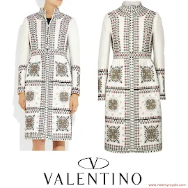Crown Princess Mette-Marit Style VALENTINO Embroidered wool blend Coat  