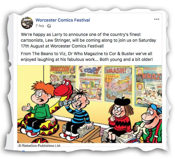 Lew Stringer Comics New event Worcester Comics Festival