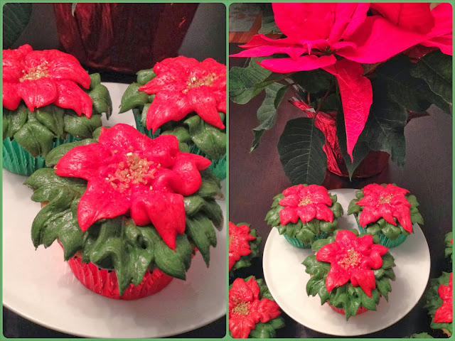 Desserts By Danielle: Poinsettia & Wreath Cupcakes