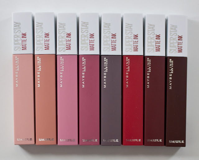WARPAINT and Unicorns: Maybelline SuperStay Matte Ink Liquid Lipstick in 05  Loyalist, 60 Poet, 10 Dreamer, 15 Lover, 90 Huntress, 20 Pioneer, 50  Voyager, & 85 Protector : Swatches & Review