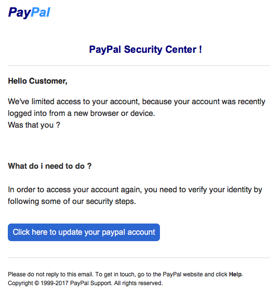 Notification(1) (PayPal Phishing Attempt) | Scam