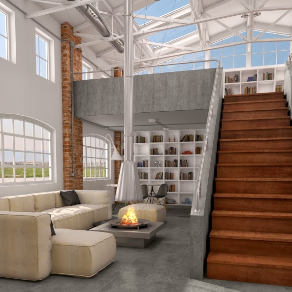La chimenea, el corazón del hogar. ~ Innovarq diseño,render