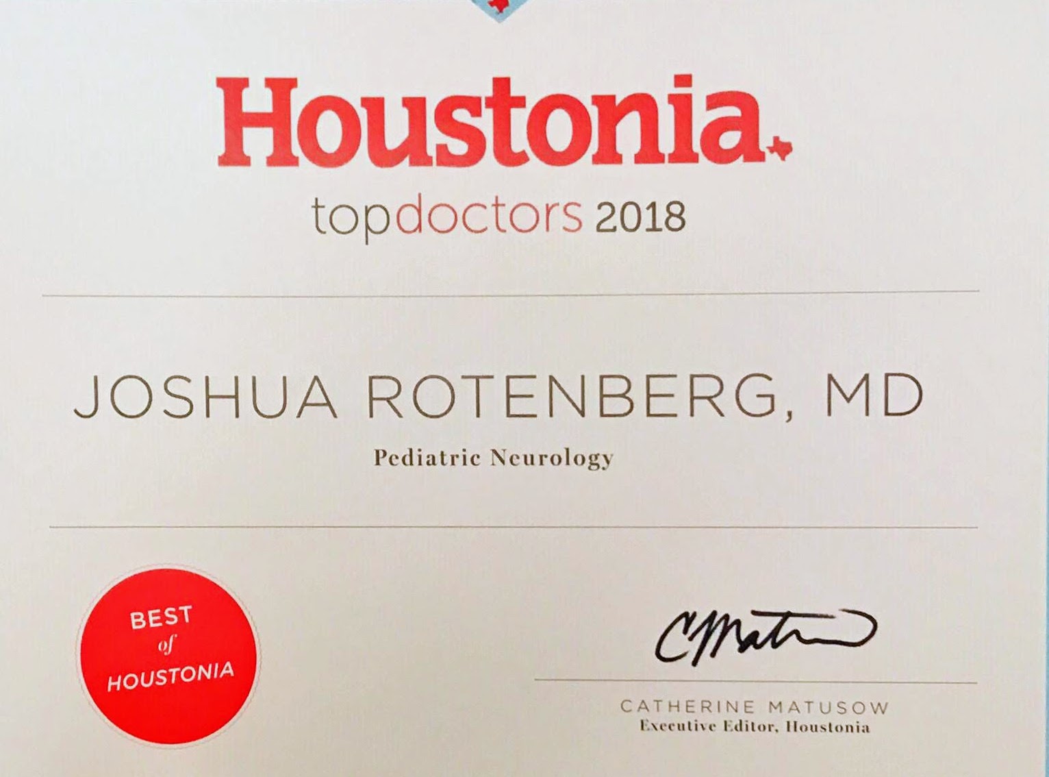 Houston Top Child Neurologist 2018