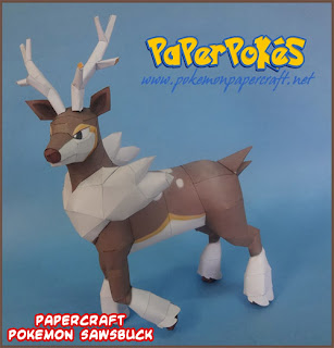 Ninjatoes' papercraft weblog: Papercraft Pokémon reindeer Sawsbuck