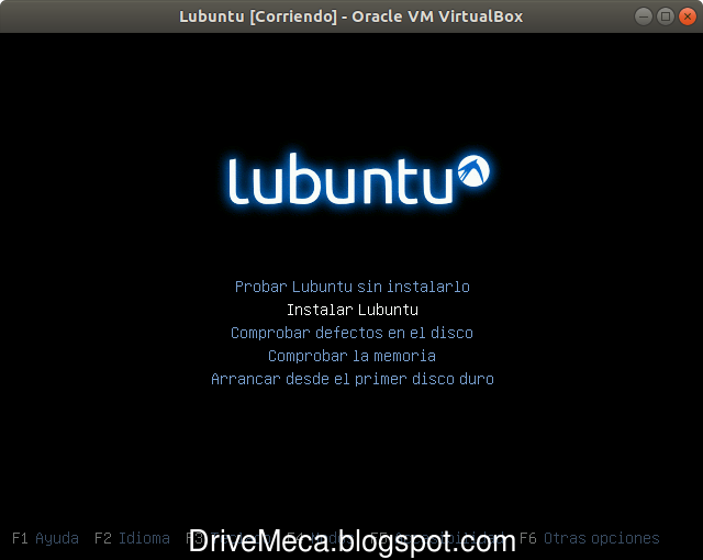Elegimos la opcion Instalar Lubuntu en el menu Elegimos la opcion Instalar Lubuntu en el menu