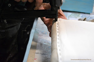 grapar la tela tapicería