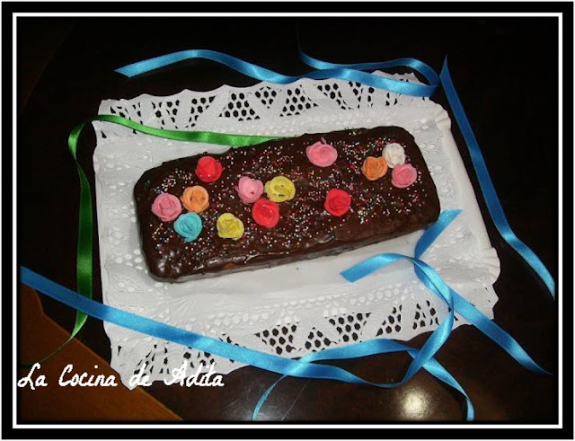 Plum cake con cobertura de chocolate