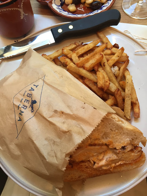 Piri-piri chicken sandwich at Taberna in Old Montreal, Canada