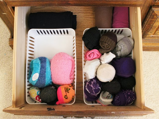 Sock drawer organization | OrganizingMadeFun.com