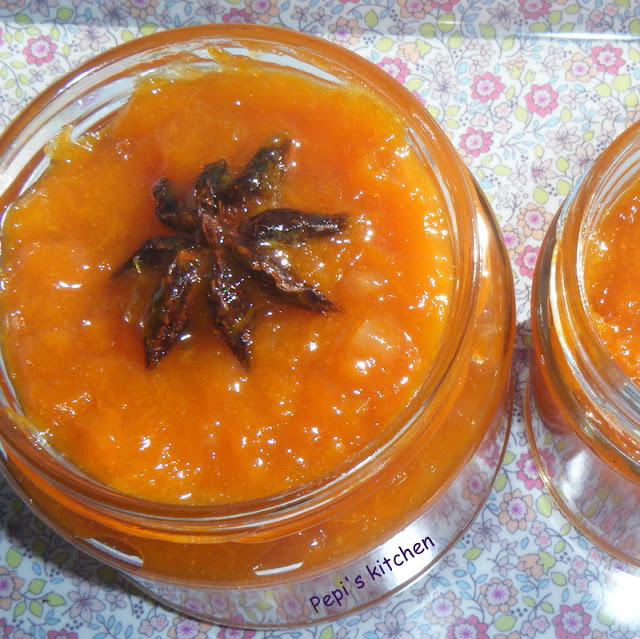 Pepi's kitchen in english Apricot marmalade with ginger and star anise