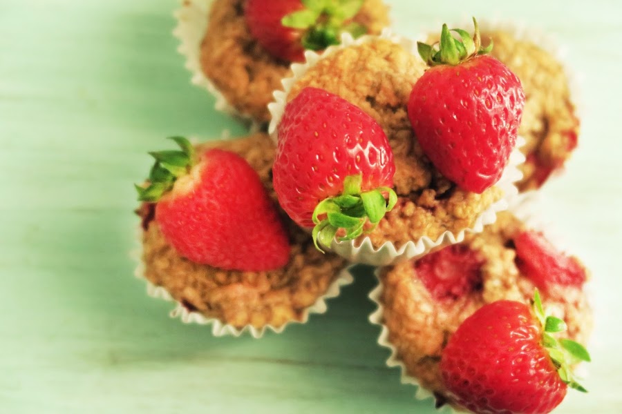 Muffins de avena y frutillas Cocina