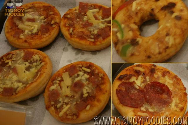 pizza donuts hawaiian, barbercue pizza and pepperoni 