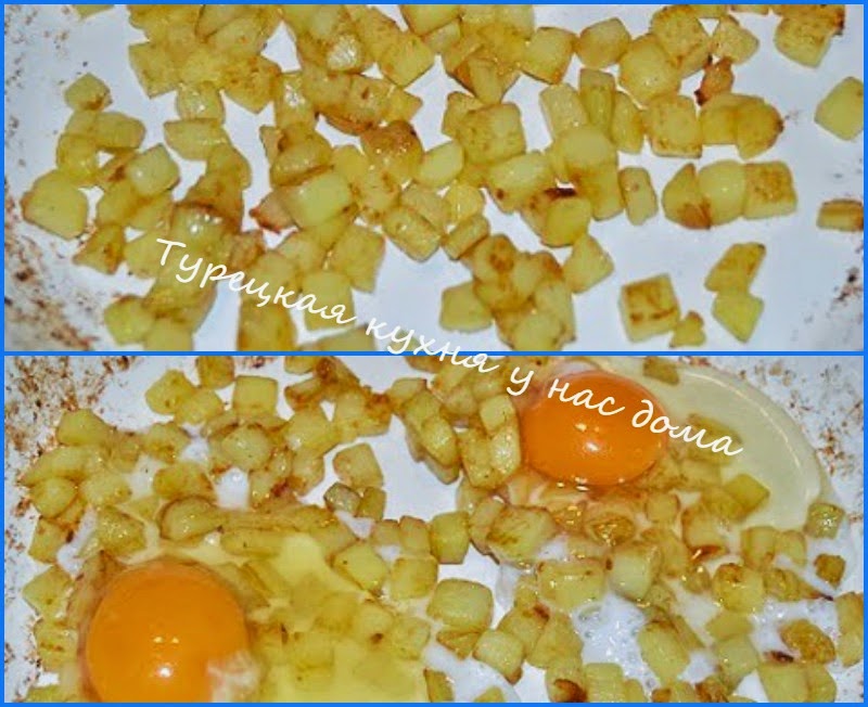 Жареная картошка и яйца