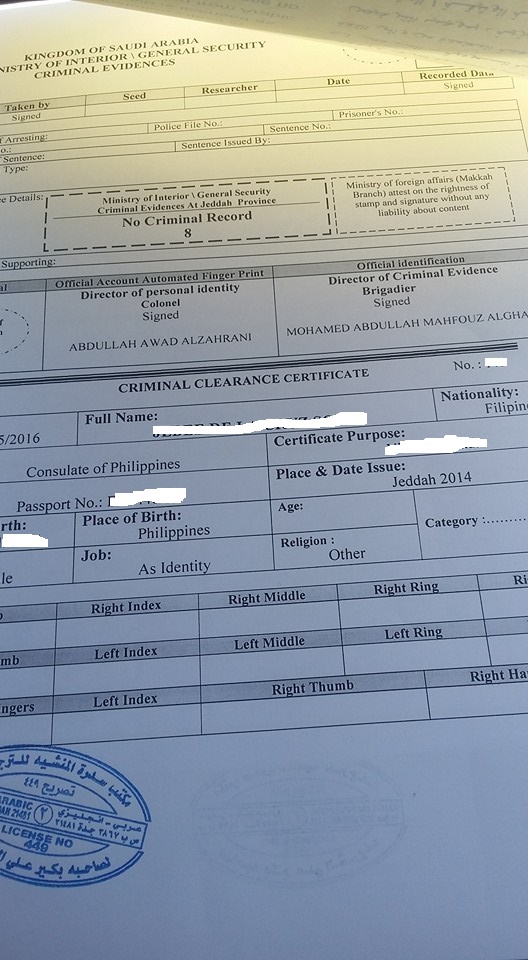 how to secure police clearance in saudi arabia before or after your police clearance letter