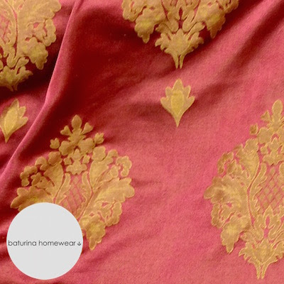New Baroque Floral Luxury Silks & More for Custom-Made Robes Jacquard Silk Gold Red
