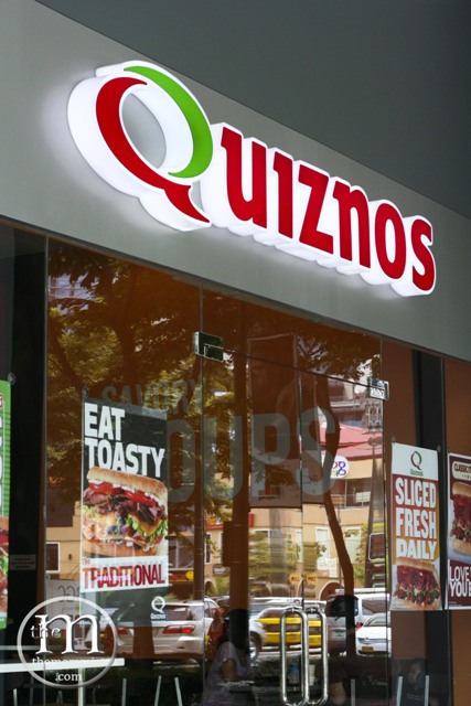 Quiznos facade at One Parkade Bonifacio High Street