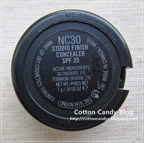Cotton Candy Blog: MAC Studio Finish Concealer SPF 35 (NC30)