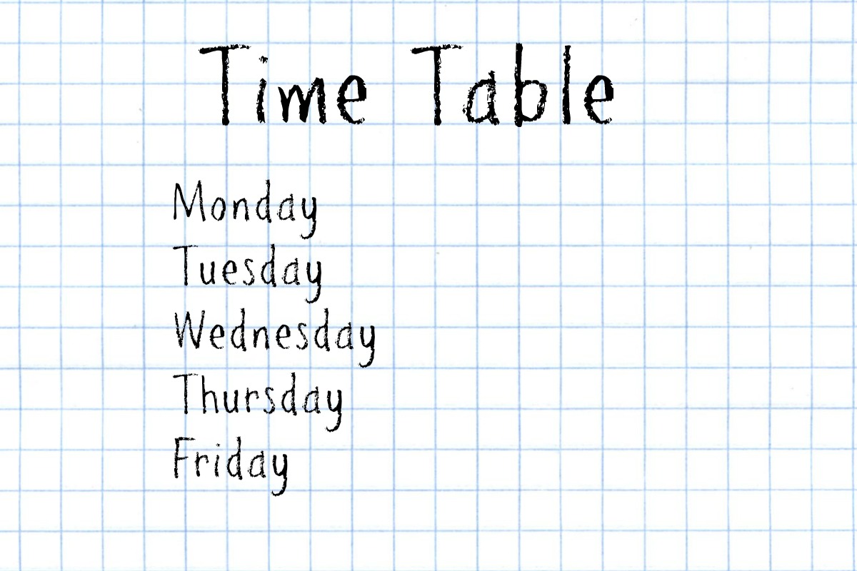 timetable word
