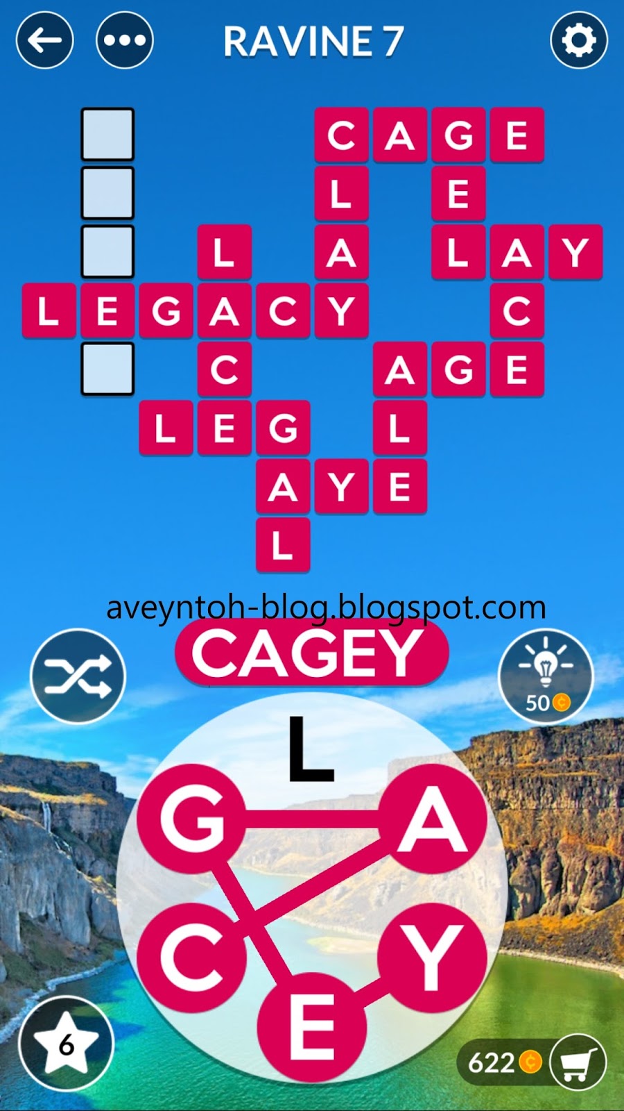 Aveyn's Blog Wordscapes Answers CANYON RAVINE