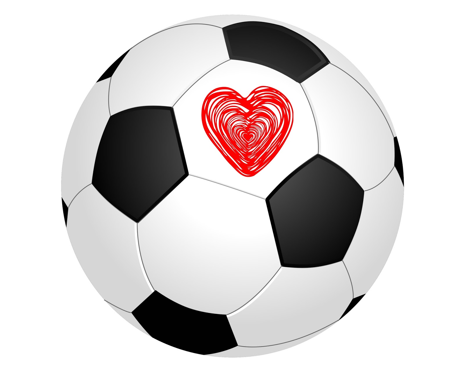 CJO Photo Printable Sports Art 8x10 Soccer Ball with Red Heart