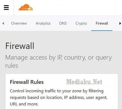 Menggunakan Firewall CloudFlare