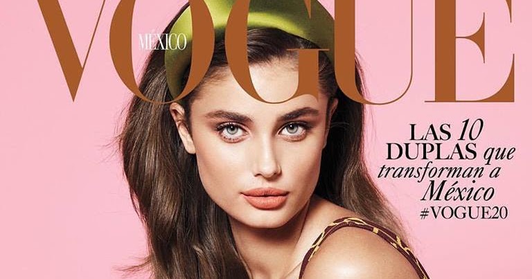 Taylor Hill bares cleavage for Vogue Mexico March 2019