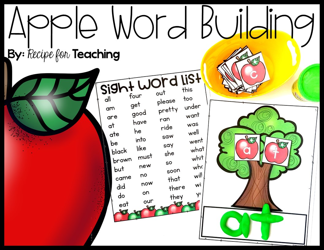 Apple Word Building Recipe for Teaching
