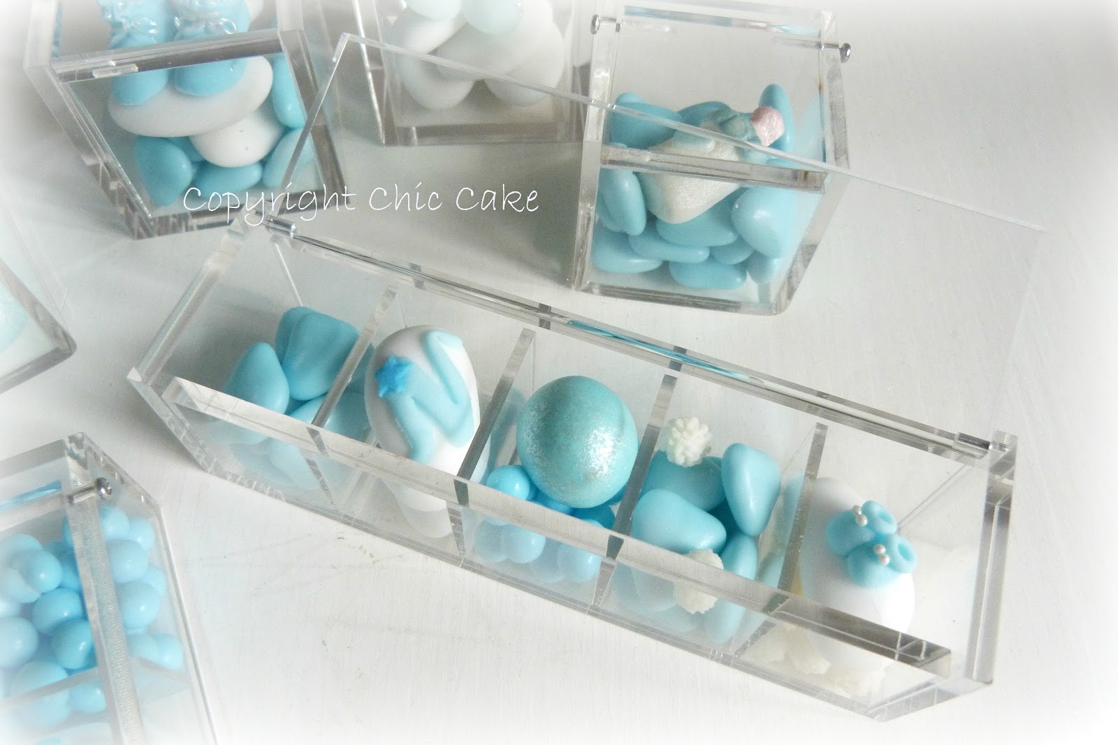 bomboniere con scatola in plexiglass