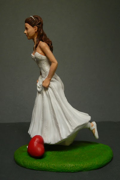 cake topper sposina calciatrice sposa sportiva sposi calcio orme magiche  