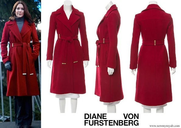 Crown Princess Mary wore Diane von Furstenberg Mikhaila red Jacket