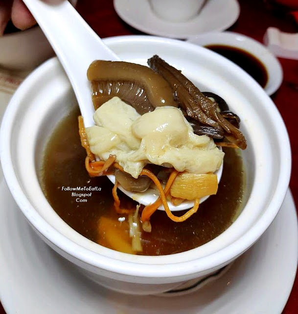  DOUBLE-BOILED CHICKEN BROTH WITH ANTLER MUSHROOM, HOKKAIDO DRIED SCALLOP & FISH MAW