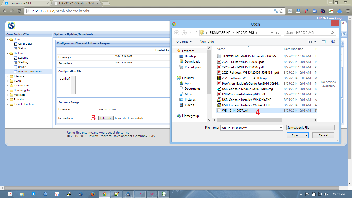Cara Upgrade Firmware HP 2920 24G Switch