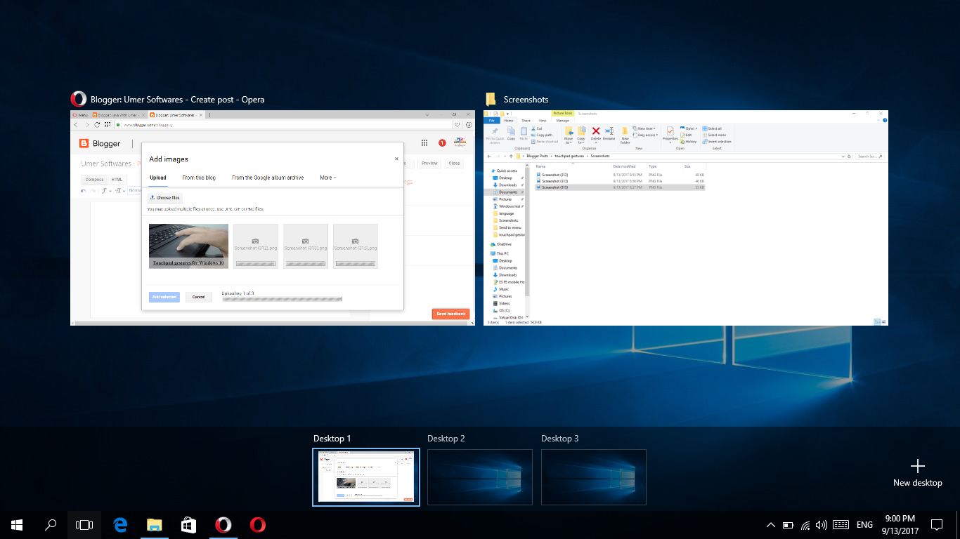 Touchpad gestures for Windows 10