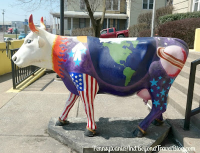 Space Cow Artistic Cow Parade Statue in Steelton Pennsylvania