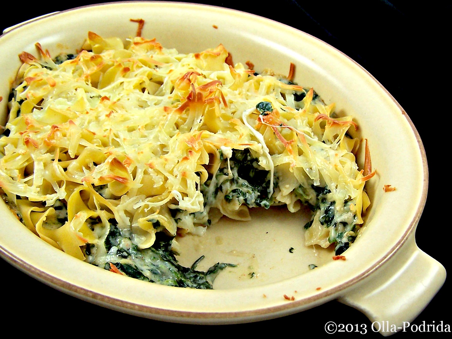 OllaPodrida Spinach Noodle Casserole