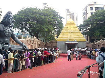 The decorations at the Ganesh Galli Ganpati Pandal in Mumbai