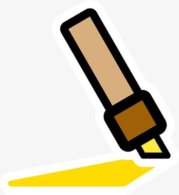 Yellow highlighter pen for web