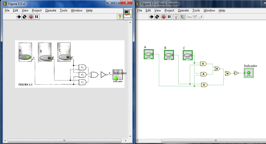 Programa Labview CIRCUITOS DIGITALES.: Instrumentos Virtuales a traves del software labview