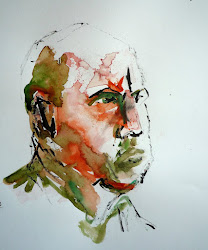 ink watercolour wax technique resist pen painting portrait drawing rodney den van reed again