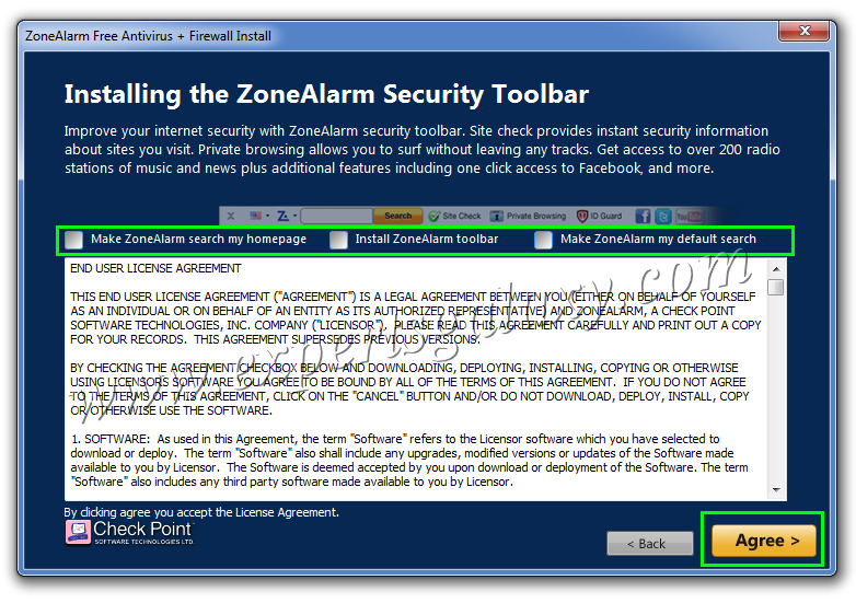 my new zonealarm antivirus wont install