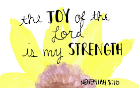 the Joy of the Lord is my strength Nehemiah 8:20 watercolor bookmark
